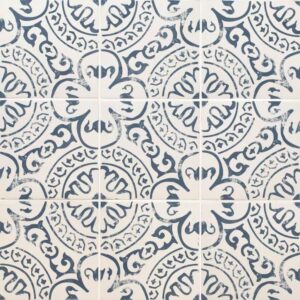 AUCT 13167 - Indigo 8 in. x 8 in. Matte Porcelain Encaustic Floor and Wal