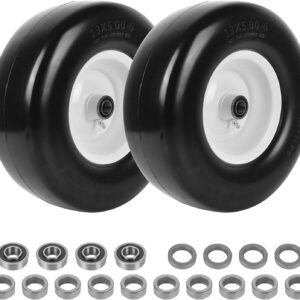 AUCT 13822 - $70 AR-PRO (2 Pack) 13x5.00-6 Flat Free Tire and Wheel, Repl