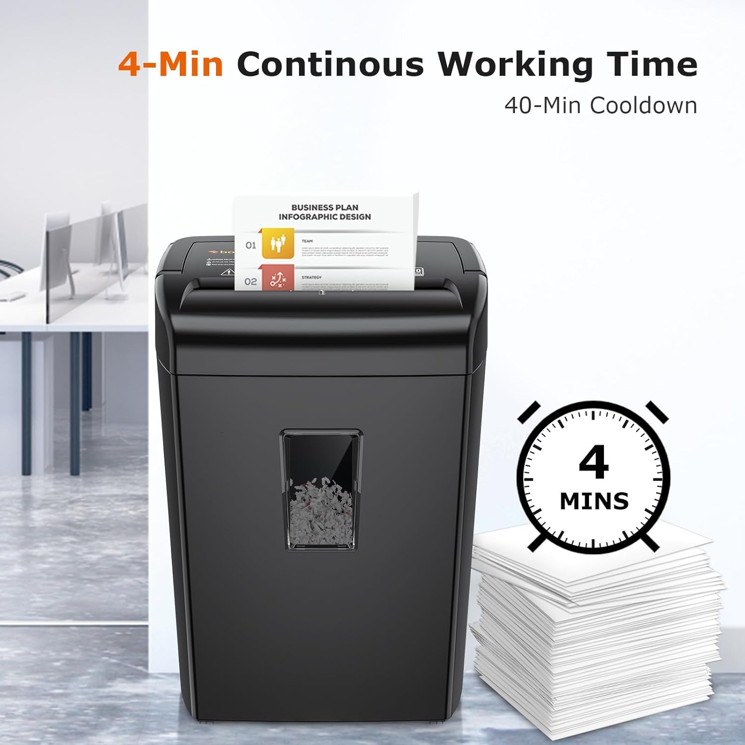 AUCT 13366 - $57 Bonsaii 10-Sheet Cross Cut Paper Shredder, 5.5 Gal Home - Image 2