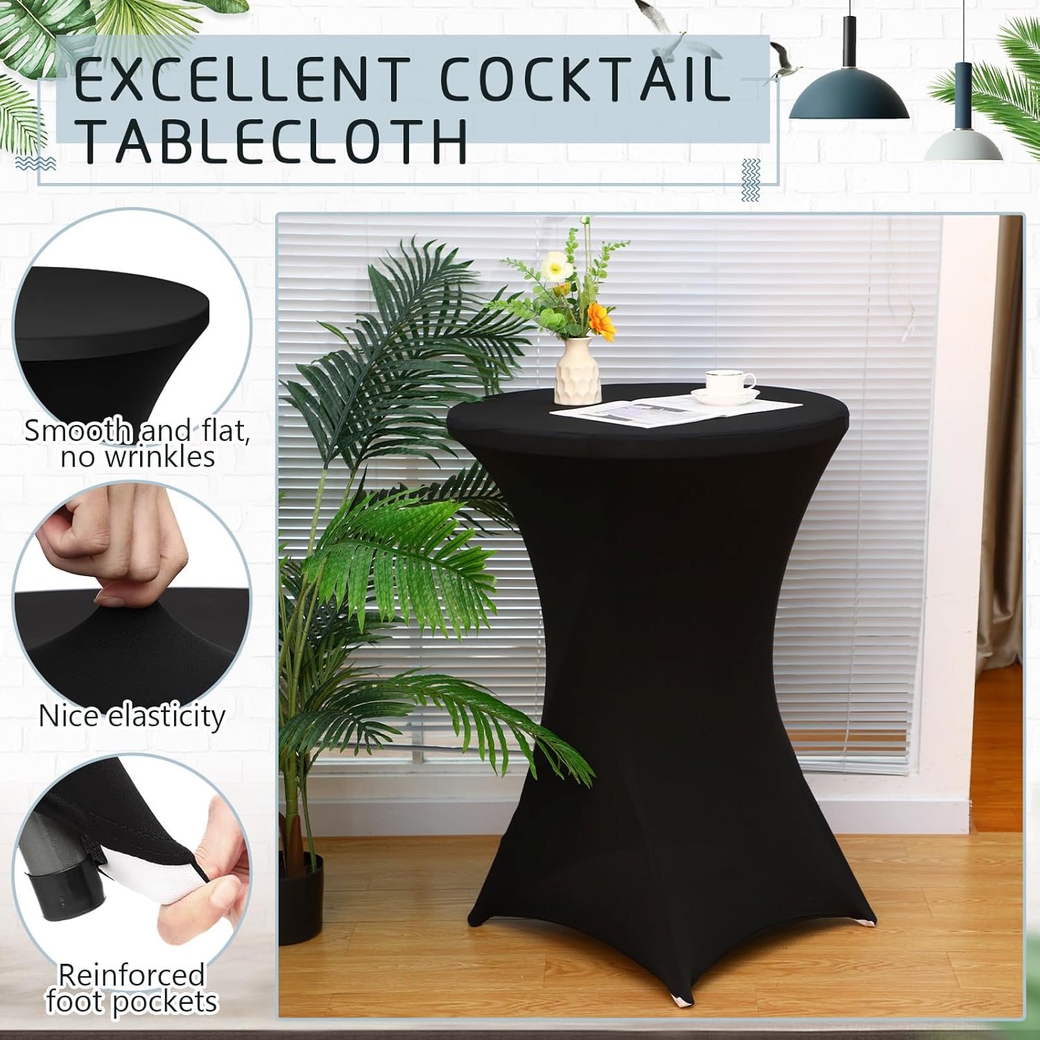 AUCT 14277 - $216 Wenqik 2 Sets 32" High Top Round Folding Cocktail Table - Image 4