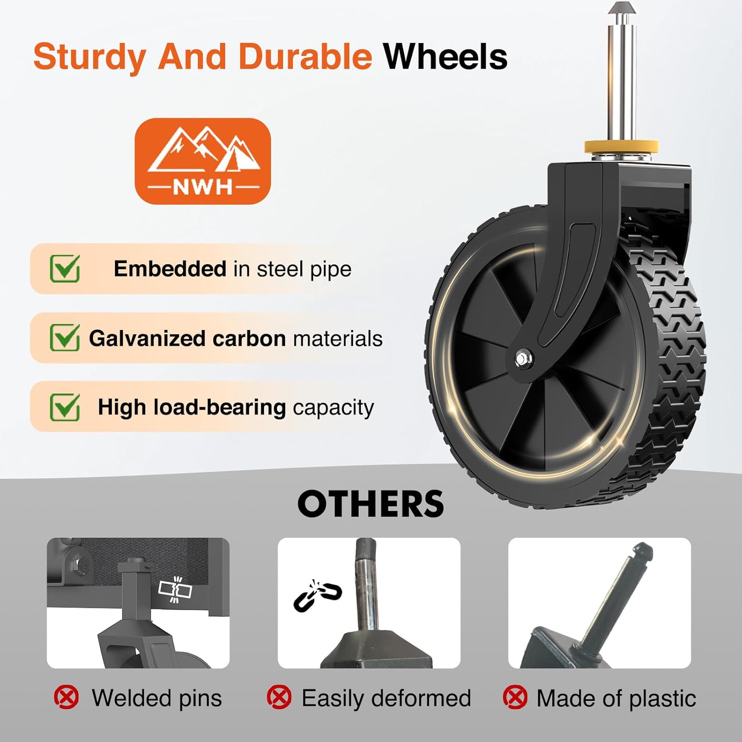 AUCT 13410 - NWH Collapsible Wagon Cart with Wheels Foldable, 360LBS Larg - Image 4