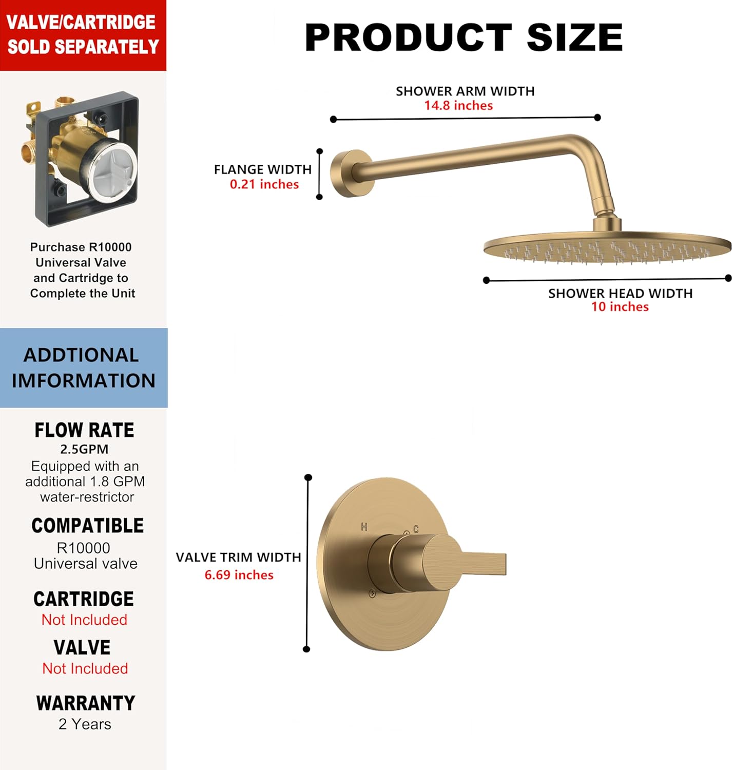 AUCT 14314 - $109 Replacement for Delta 13/14 Series Shower Trim Kit, Com - Image 2