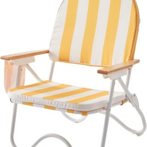 AUCT 14332 - $130 Padded Low Beach Chair, 4-Position Folding Outdoor Chai