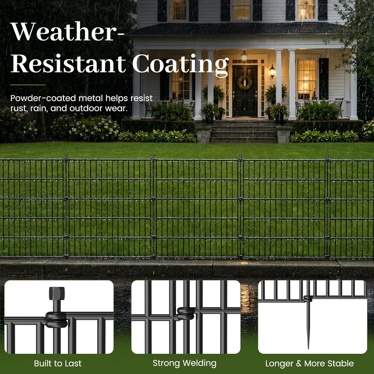 AUCT 13793m - $136 10 Panels No Dig Decorative Outdoor Garden Fence with G - Image 4