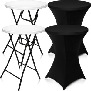 AUCT 14277 - $216 Wenqik 2 Sets 32" High Top Round Folding Cocktail Table
