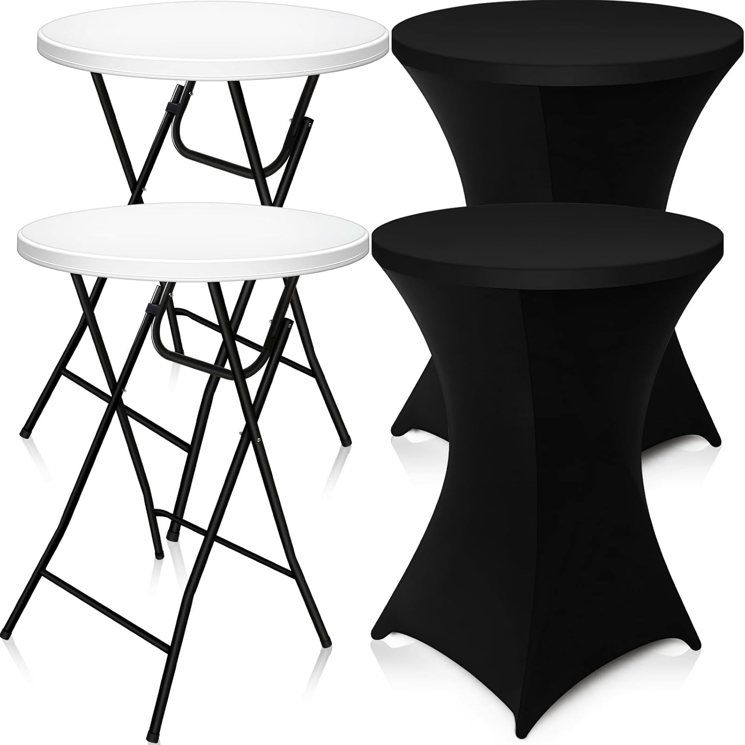 AUCT 14277 - $216 Wenqik 2 Sets 32" High Top Round Folding Cocktail Table