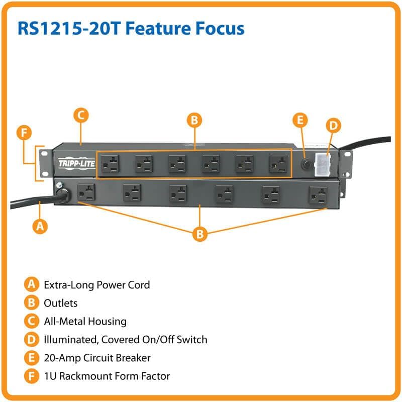AUCT 13506 - $121 Tripp Lite 12-Outlet Rackmount PDU Power Strip, Six Fro - Image 3