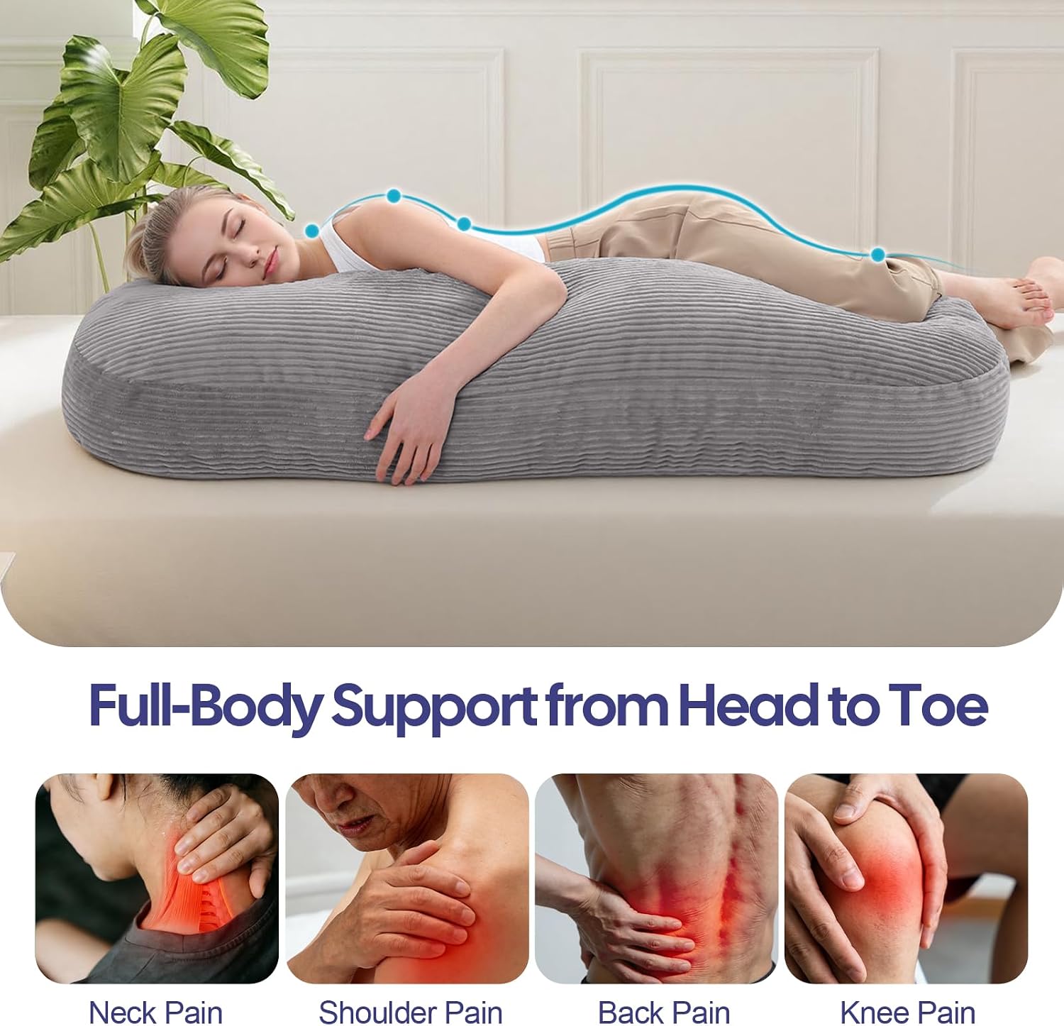 AUCT 13387 - 20x54 Body Pillow for Adults, Long Body Pillow for Bed with - Image 3