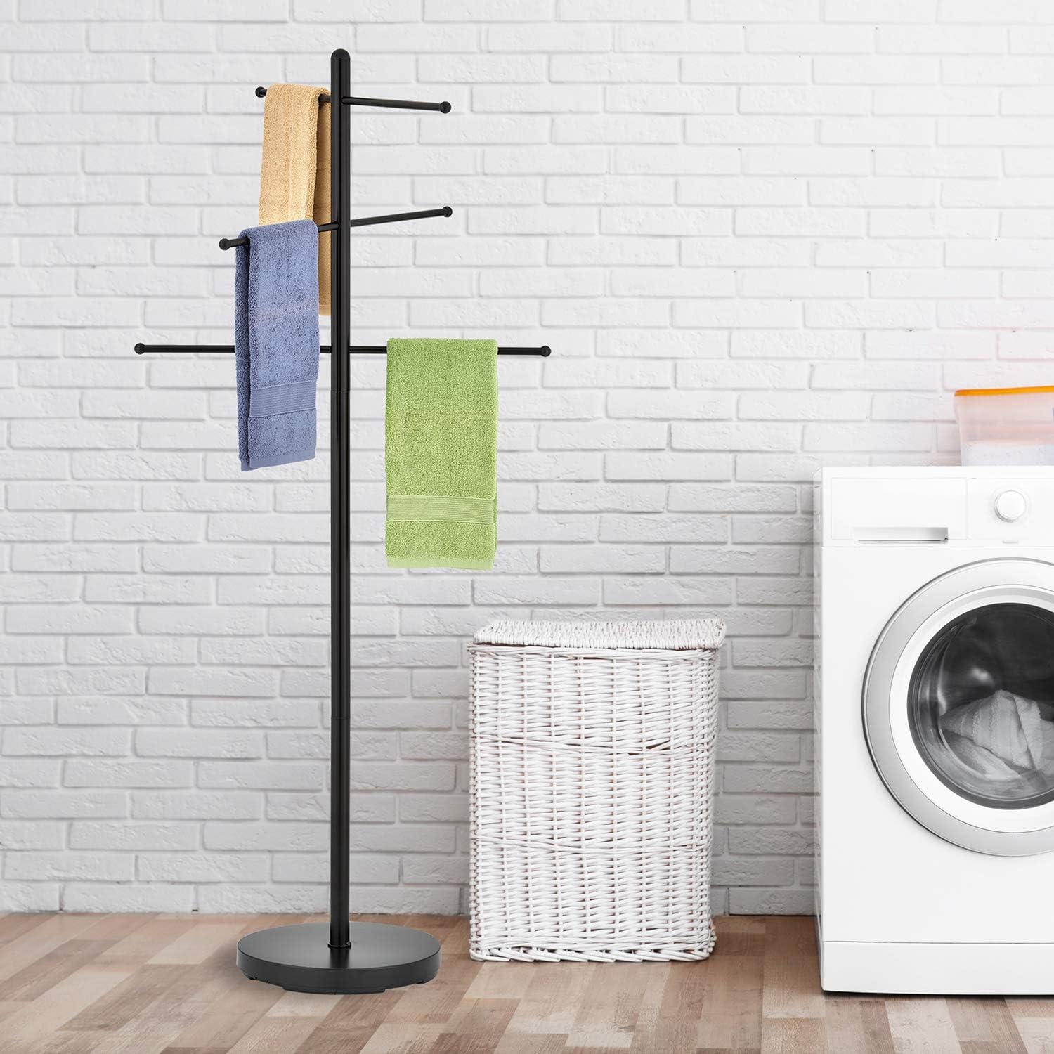 AUCT 14106 - $61 MyGift 6 Bar Outdoor Towel Rack for Pool, Free Standing - Image 4