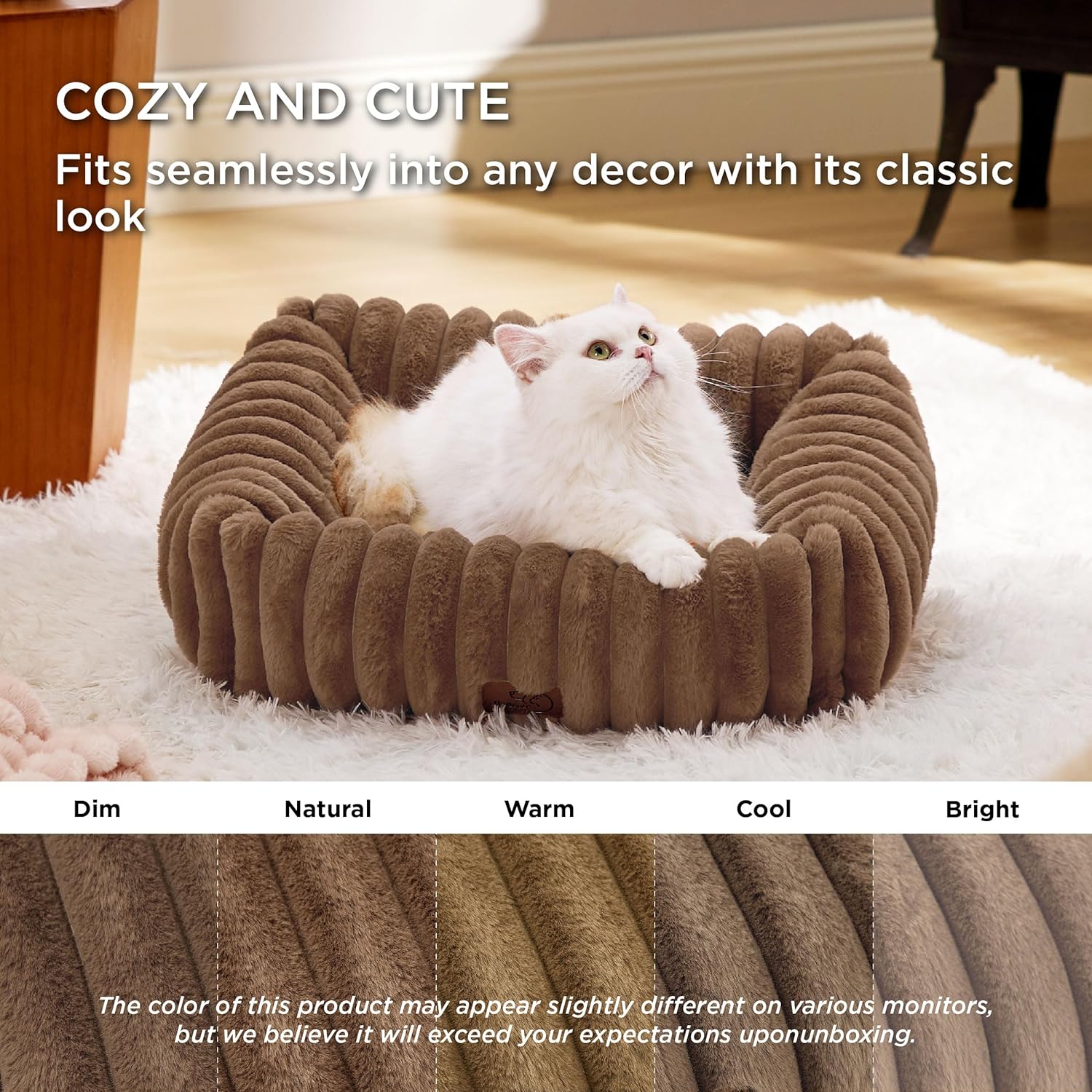 AUCT 14267 - Bedsure ComfyFleece Cute Dog Bed for Small Dogs & Cats - Wa - Image 3