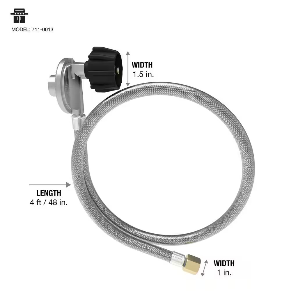 AUCT 12723 - Universal 48 in. Stainless Steel Braided Hose with Regulator - Image 4