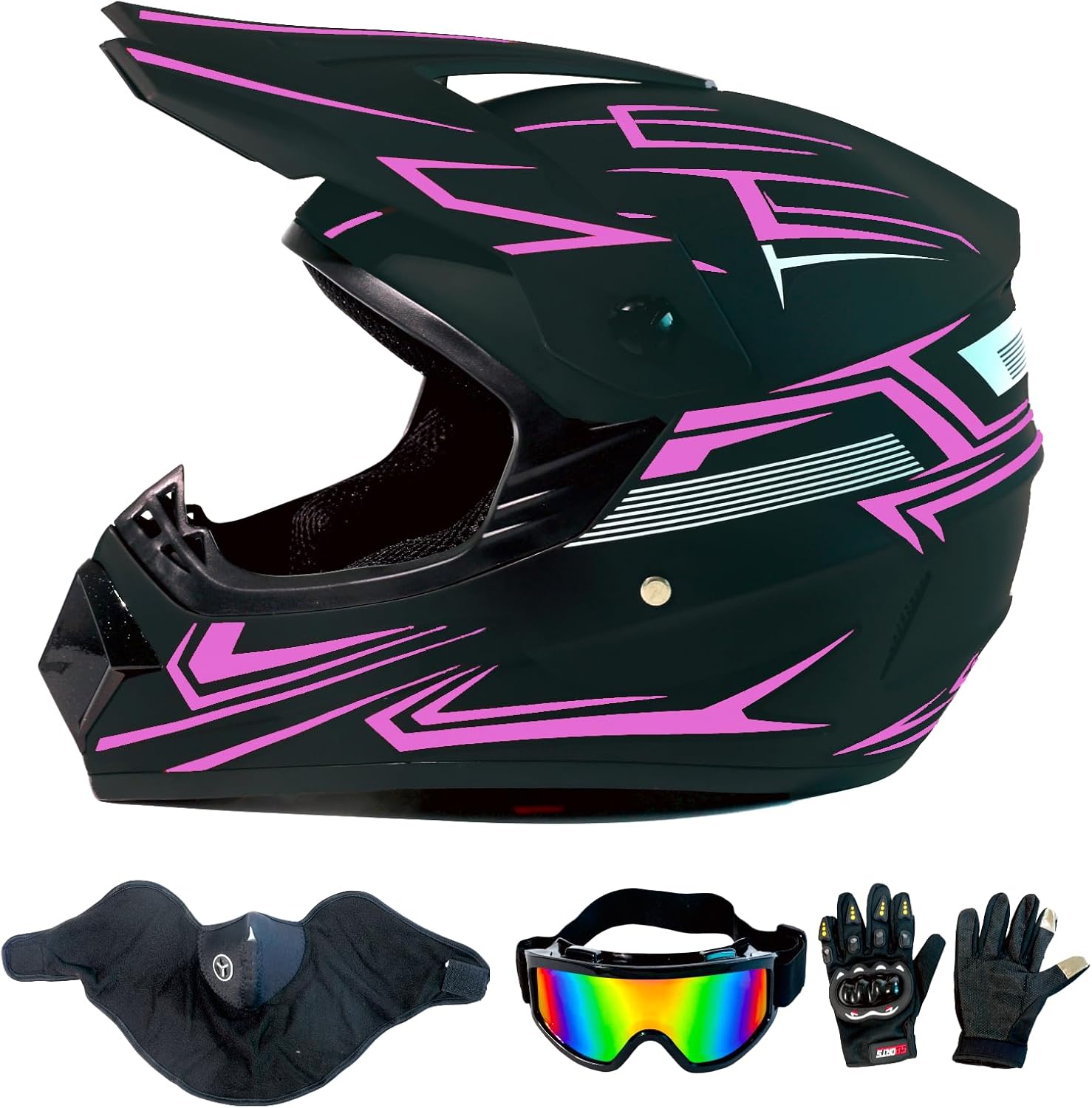 AUCT 14342 - $51 Dirt Bike Helmet Motocross ATV Motorcycle Full Face Off-