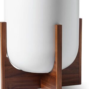AUCT 14227 - $160 LE TAUCI 12 Inch Pots for Plants with Acacia Wood Stand