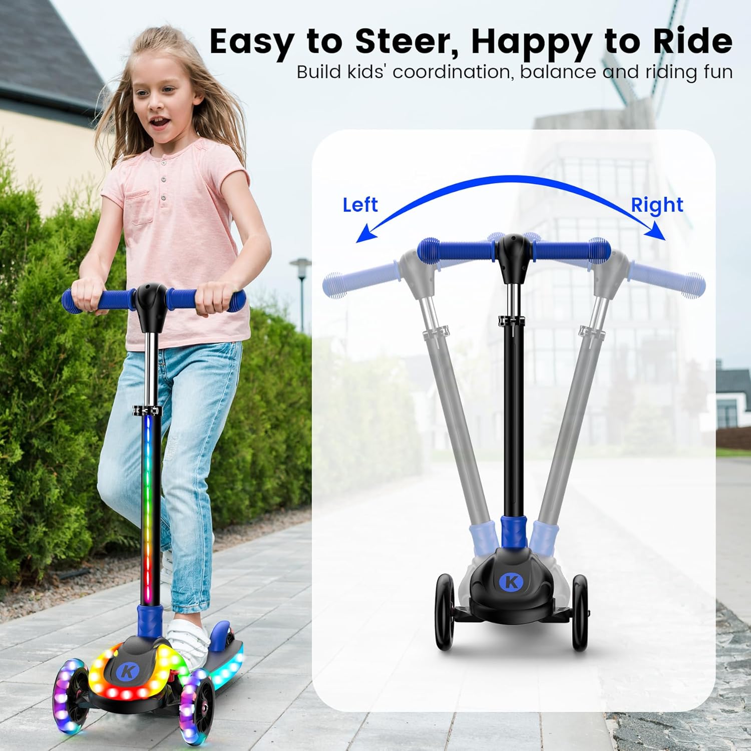 AUCT 14290 - $66 2-in-1 Adjustable Kick Scooter for Kids 3-5 (Suitable 3- - Image 4
