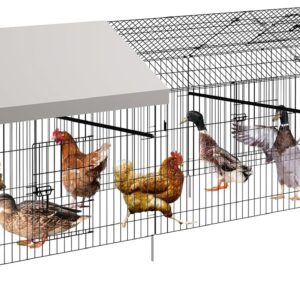 AUCT 12785 - $82 Garvee Metal Chicken Coop with Waterproof & Anti-UV Cove