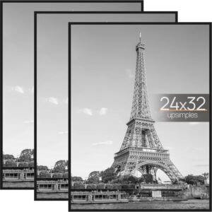 AUCT 13326mm - upsimples 24x32 Poster Frame Black 3 Pack, Scratch-Proof Pic