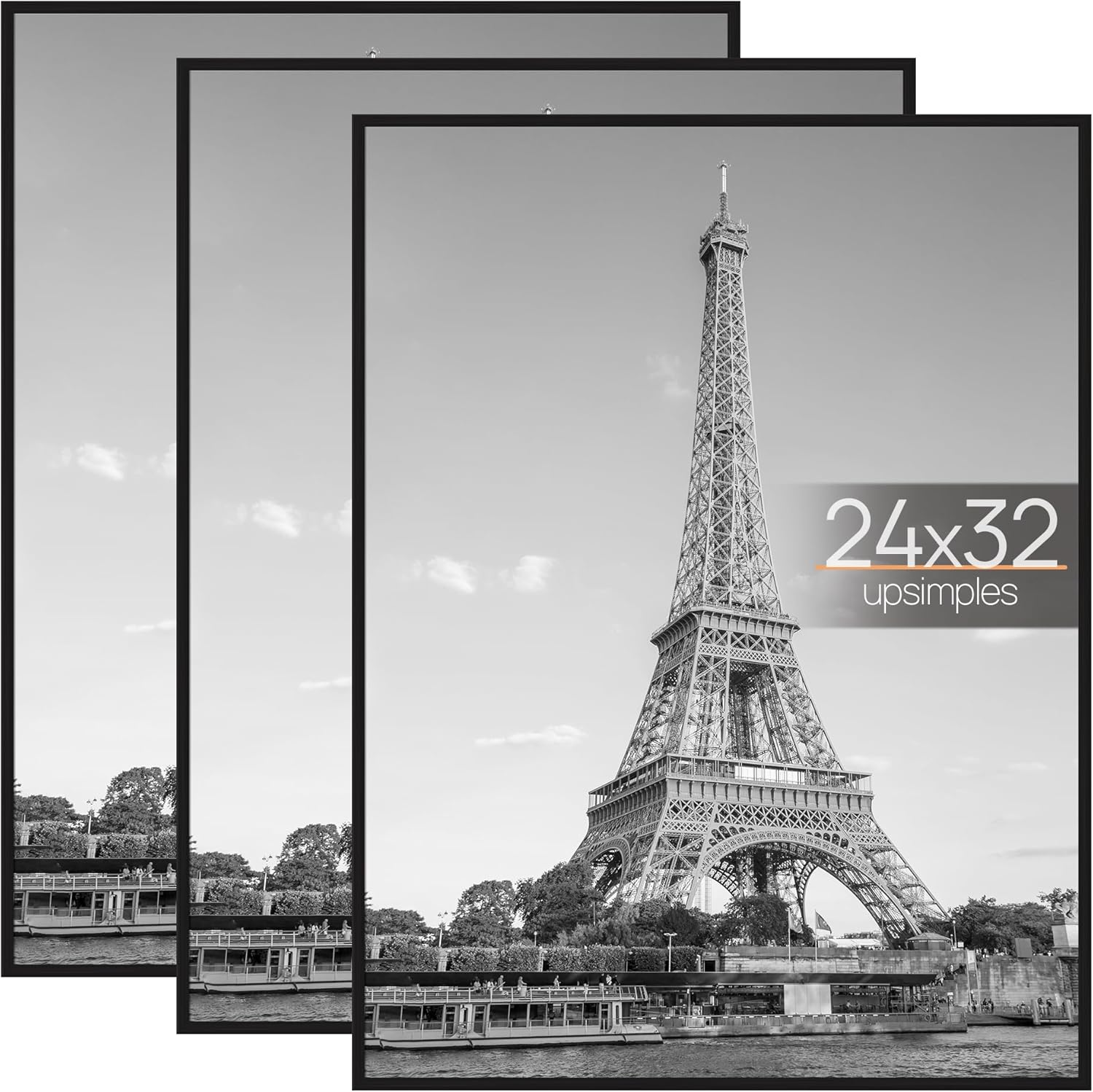 AUCT 13326mm - upsimples 24x32 Poster Frame Black 3 Pack, Scratch-Proof Pic