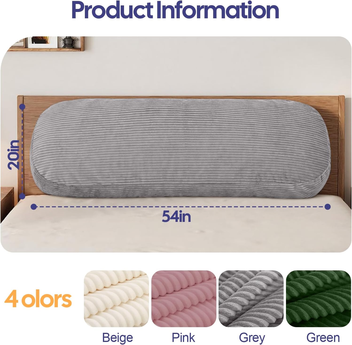 AUCT 13387 - 20x54 Body Pillow for Adults, Long Body Pillow for Bed with - Image 2
