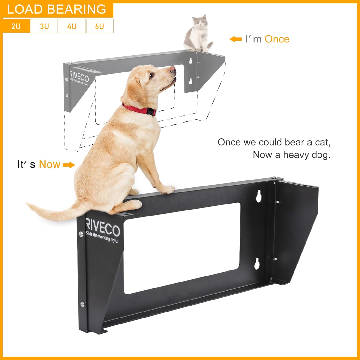AUCT 12893 - $55 RIVECO 2U Wall Mount Rack for Network| Reinforced Heavy - Image 3