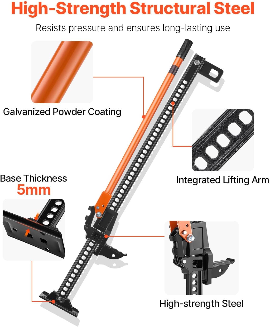 AUCT 12351 - $80 VEVOR Farm Jack 48 inch Utility High Lift, 7000 lbs Capa - Image 4