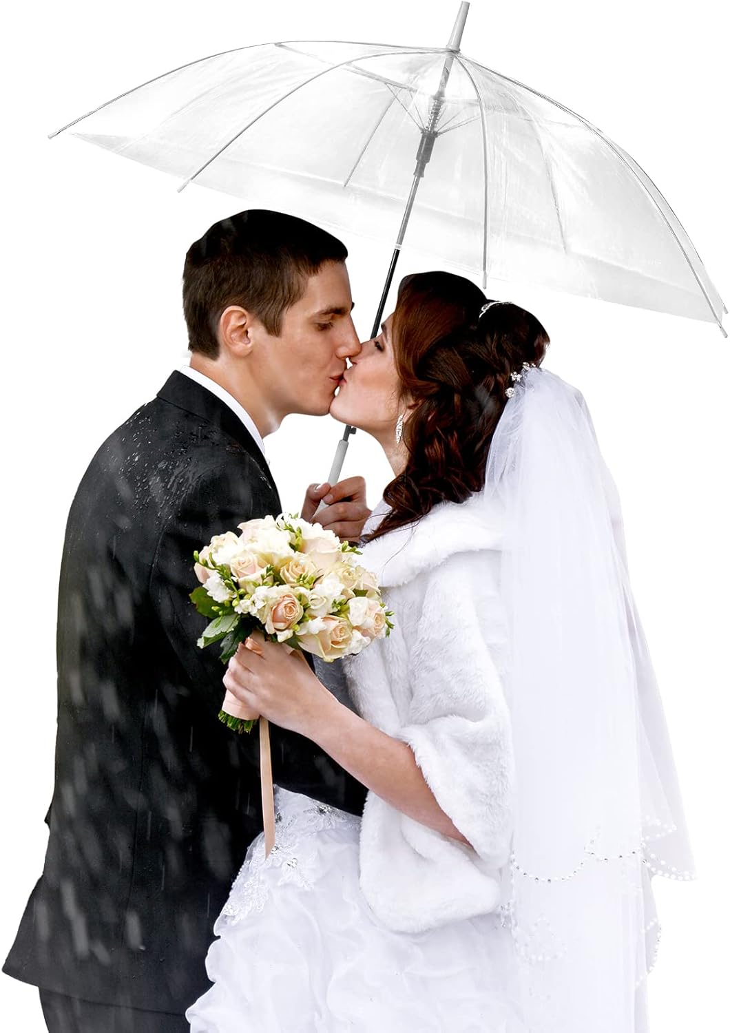 AUCT 13388 - $58 10 Pack Clear Wedding Umbrellas Auto Open Windproof Tran