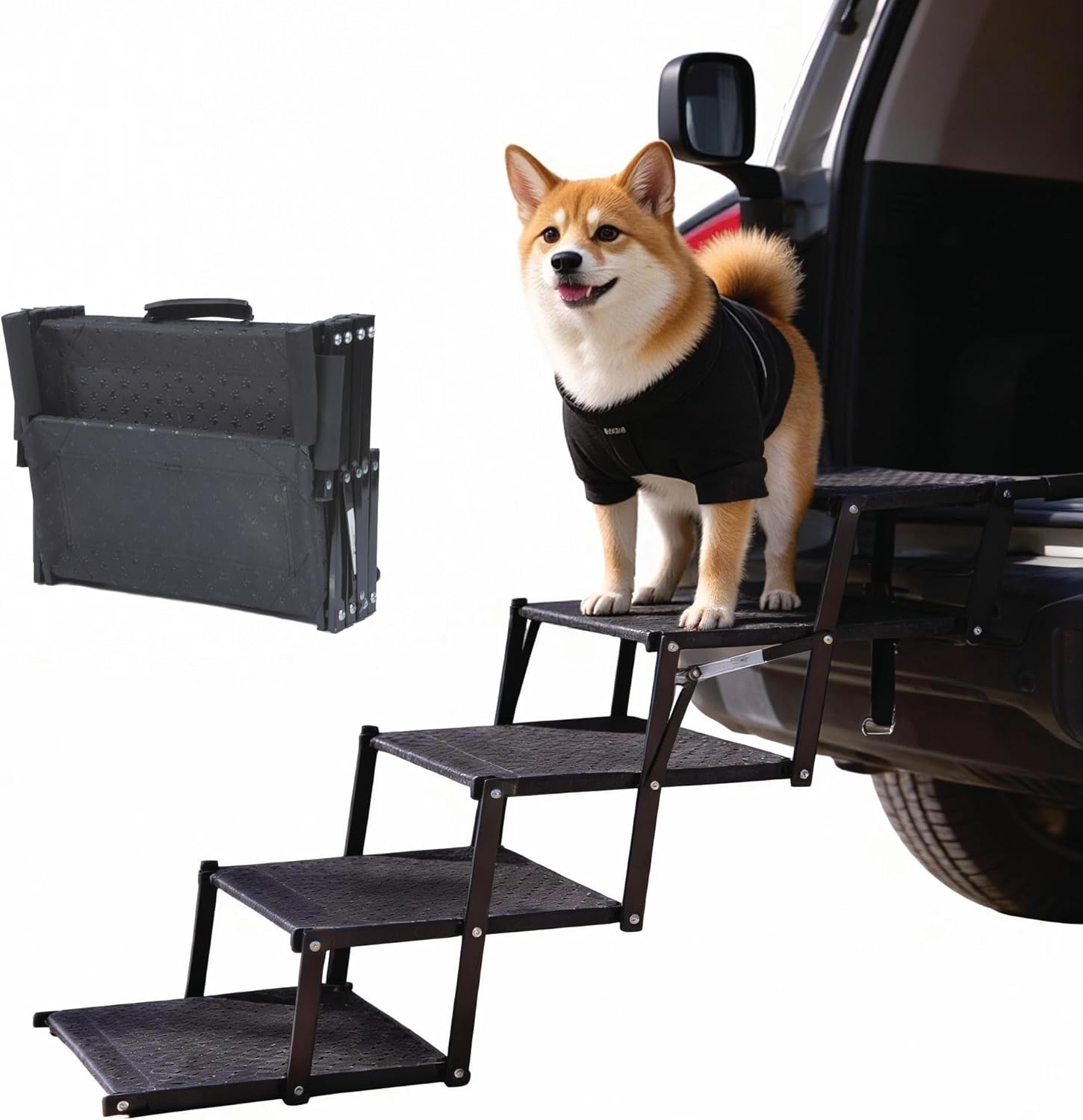 AUCT 13373 - $60 Dog Stairs 5 Steps Foldable Dog Ramp with Non-Slip Surfa