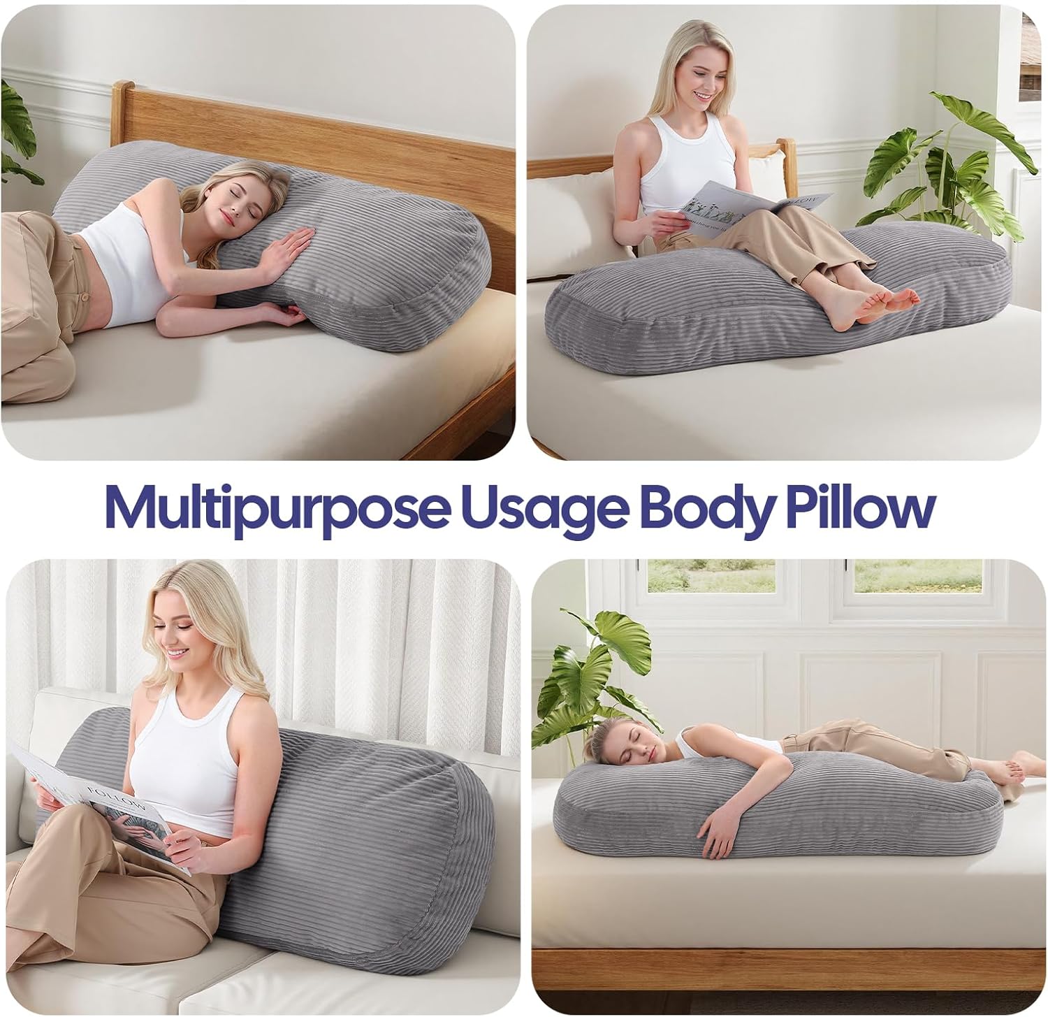 AUCT 13387 - 20x54 Body Pillow for Adults, Long Body Pillow for Bed with - Image 4