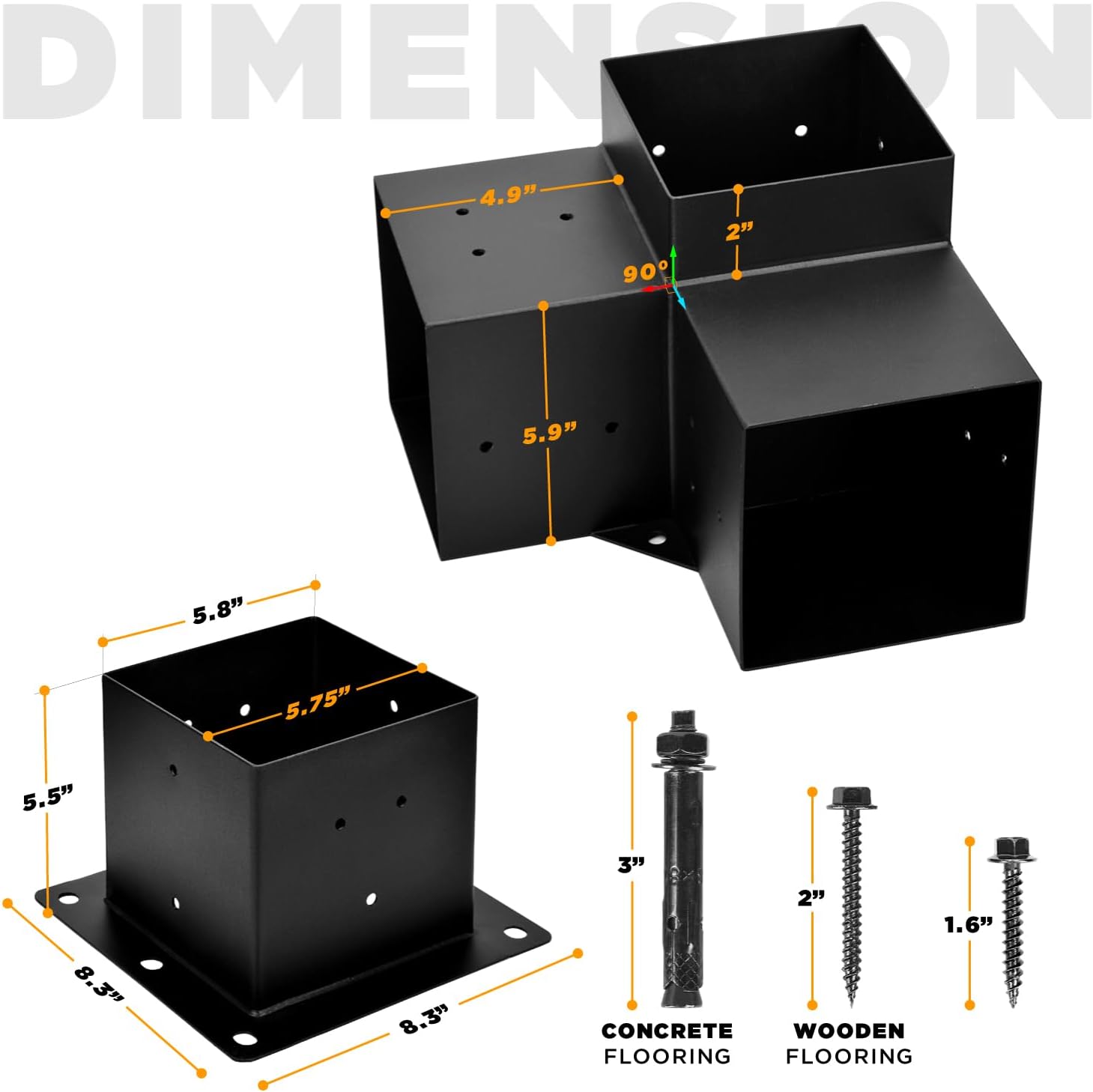 AUCT 12279 - $166 Pergola Bracket, 3-Way Pergola Right Angle Bracket, Rai - Image 2