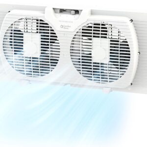 AUCT 13251 - Comfort Zone Twin Window Fan with Reversible Airflow Control