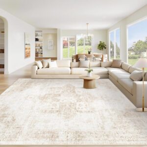 AUCT 12246 - $236 Area Rug 10x14 Washable Rug, Vintage Boho Medallion Rug