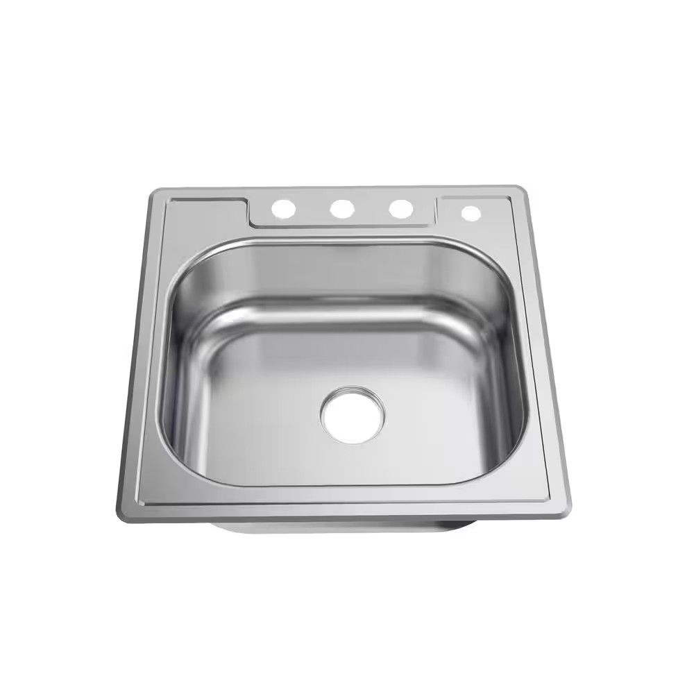 AUCT 13356 - $129 Glacier Bay 25 in. Drop in Single Bowl 20 Gauge Stainle