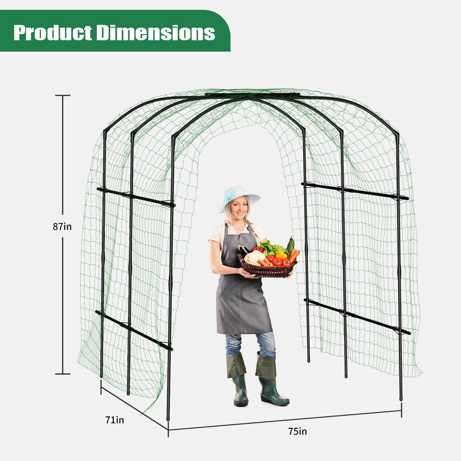 AUCT 12368 - $70 SUNYRISY Garden Arch Trellis, Metal Core Trellis for Cli - Image 2