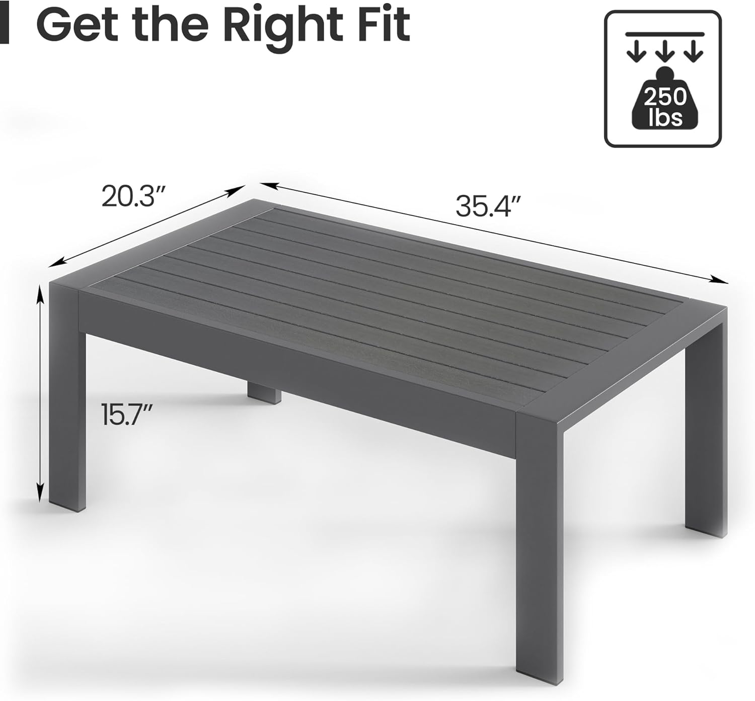 AUCT 14242 - $146 All-Weather Aluminum Outdoor Coffee Table, Modern Coffe - Image 2