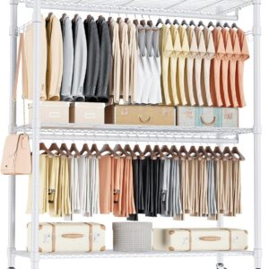 AUCT 12152 - $130 Homdox 3 Tier Garment Rack with Wheels, Portable Closet