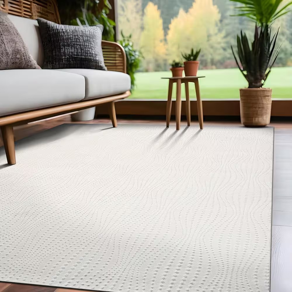 AUCT 12024 - $121 Serenity White Solid 8 ft. x 10 ft. Modern Non Skid Sof - Image 2