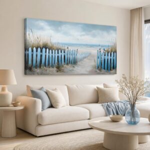 AUCT 12673 - $126 Wall Art for Living Room Large Beach Oil Painting Ocean