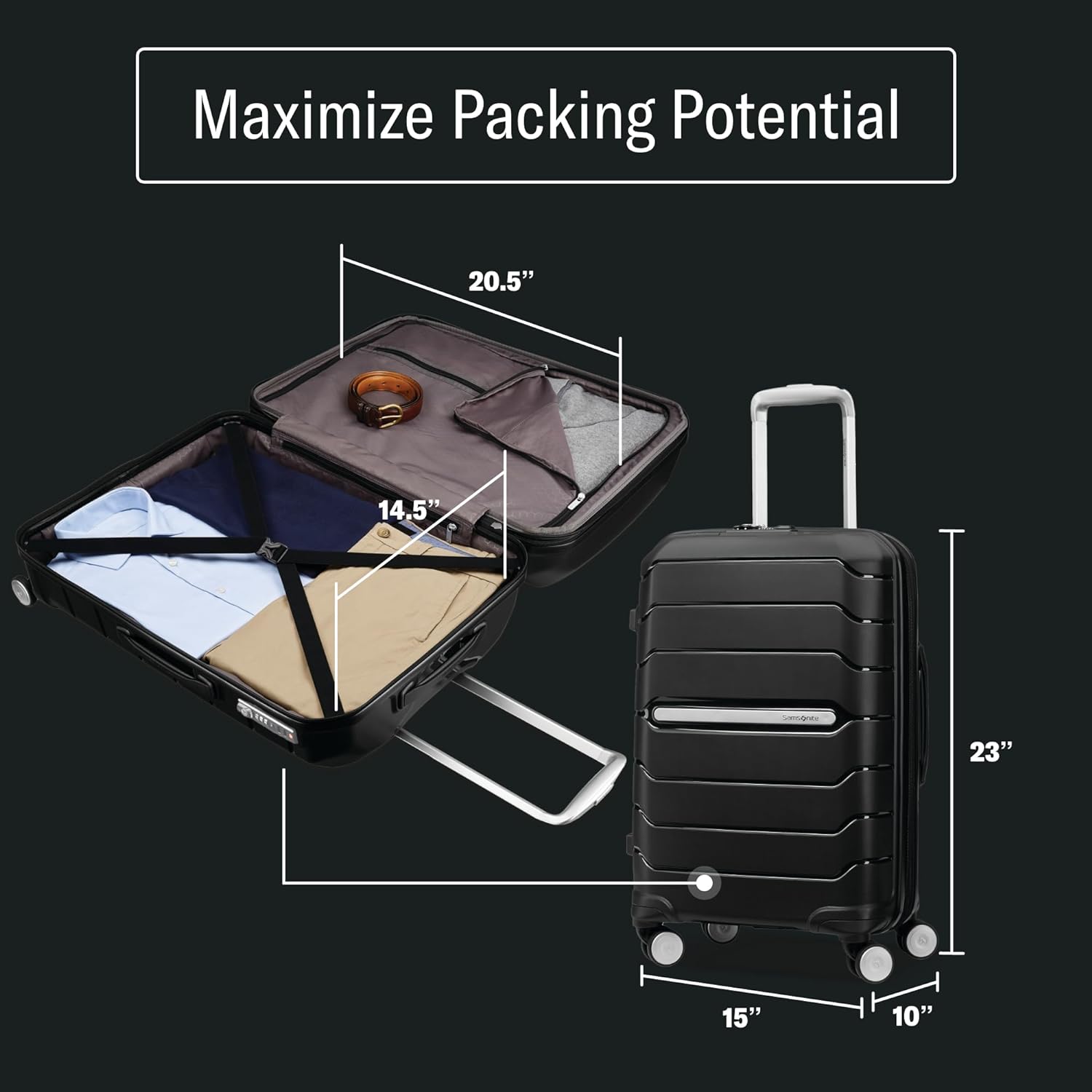 AUCT 13404 - $118 Samsonite Freeform Hardside Carry-On Luggage with Spinn - Image 4