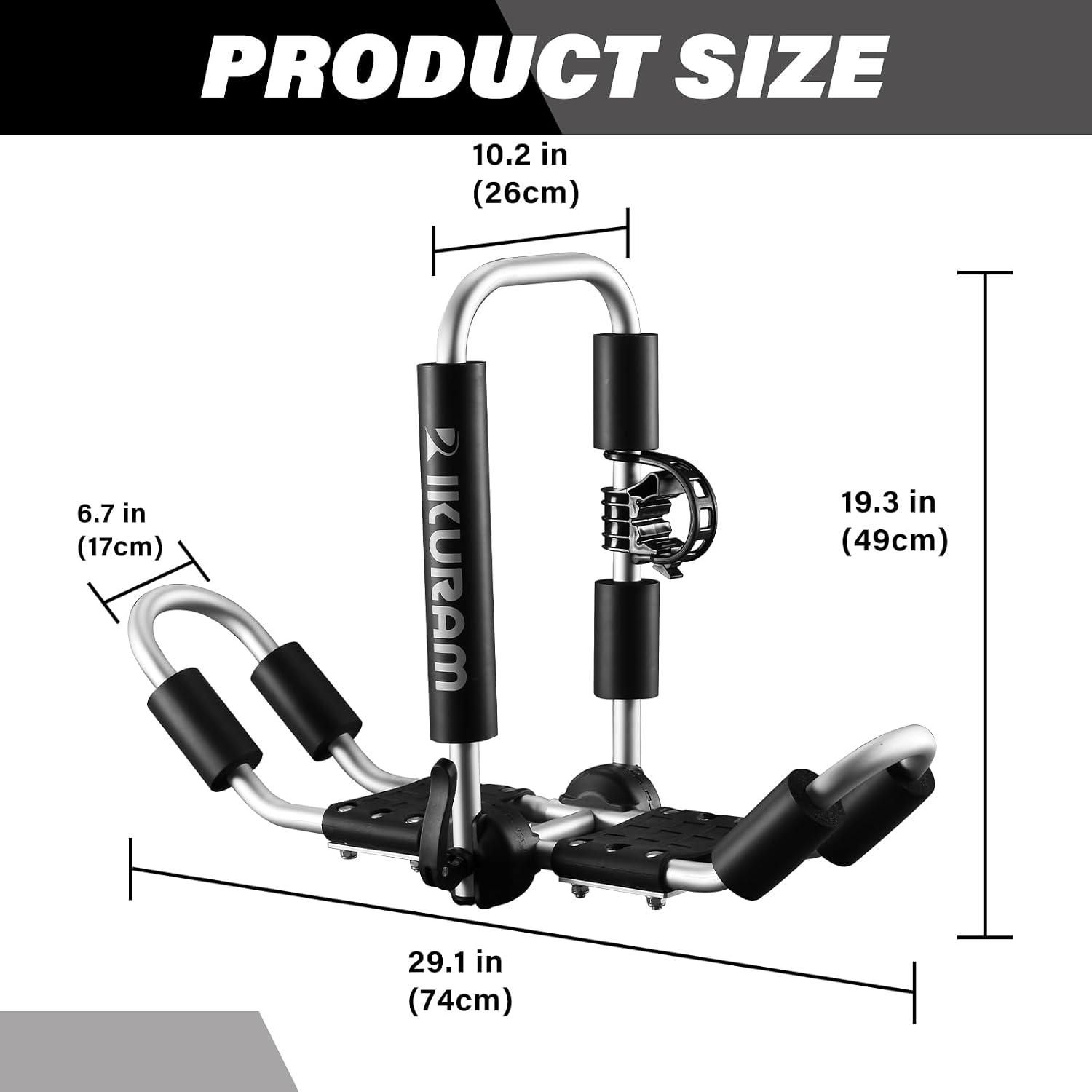 AUCT 14058 - $170 Kayak Roof Rack, Aluminum Kayak Carrier Folding J-Style - Image 3