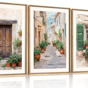 AUCT 14325 - $63 BICERE Large Vintage Italy City Framed Canvas Wall Art,N