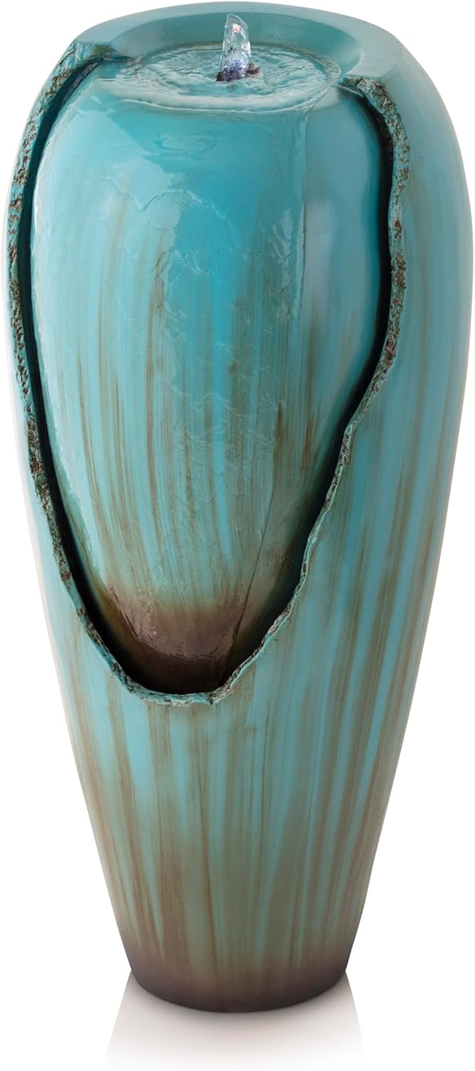 AUCT 14282 - $154 Alpine Corporation 33" Tall Outdoor Antique Jar Water F