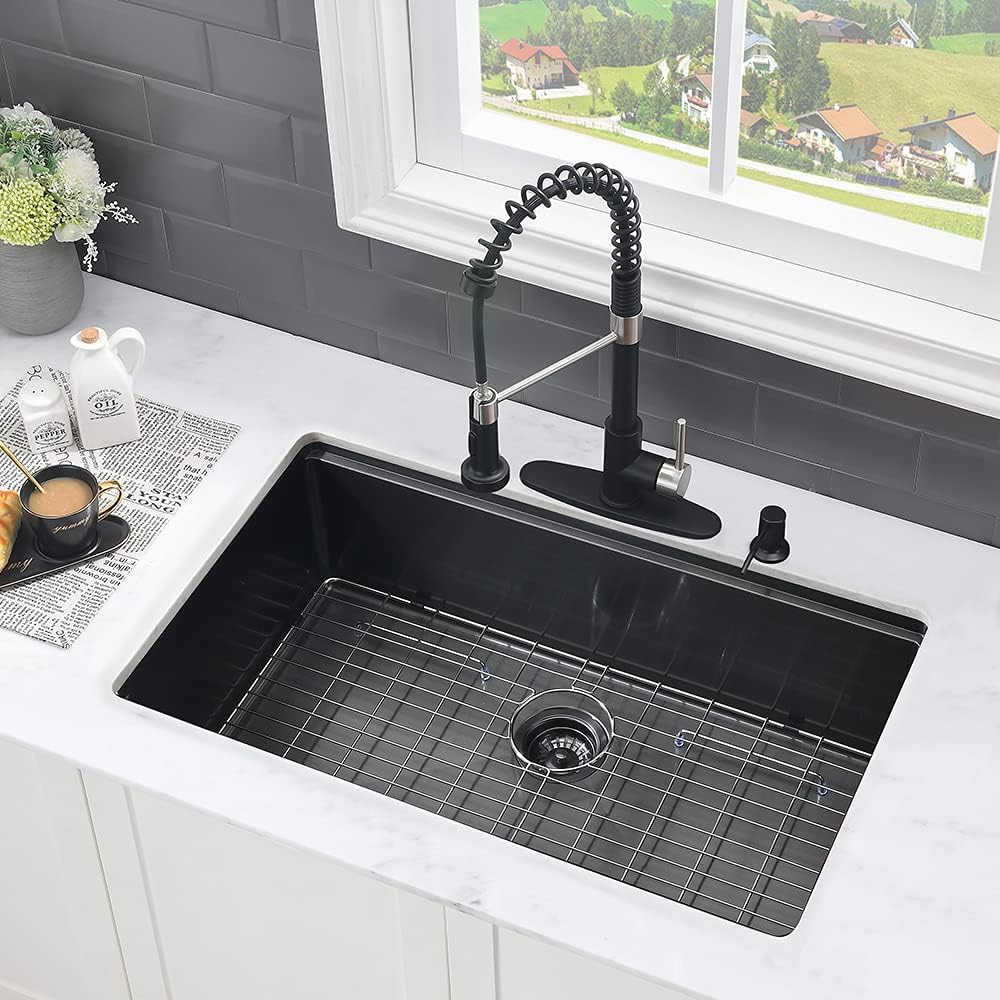 AUCT 14324 - $264 30 Black Kitchen Sink Undermount Workstation-VASOYO 30x - Image 3