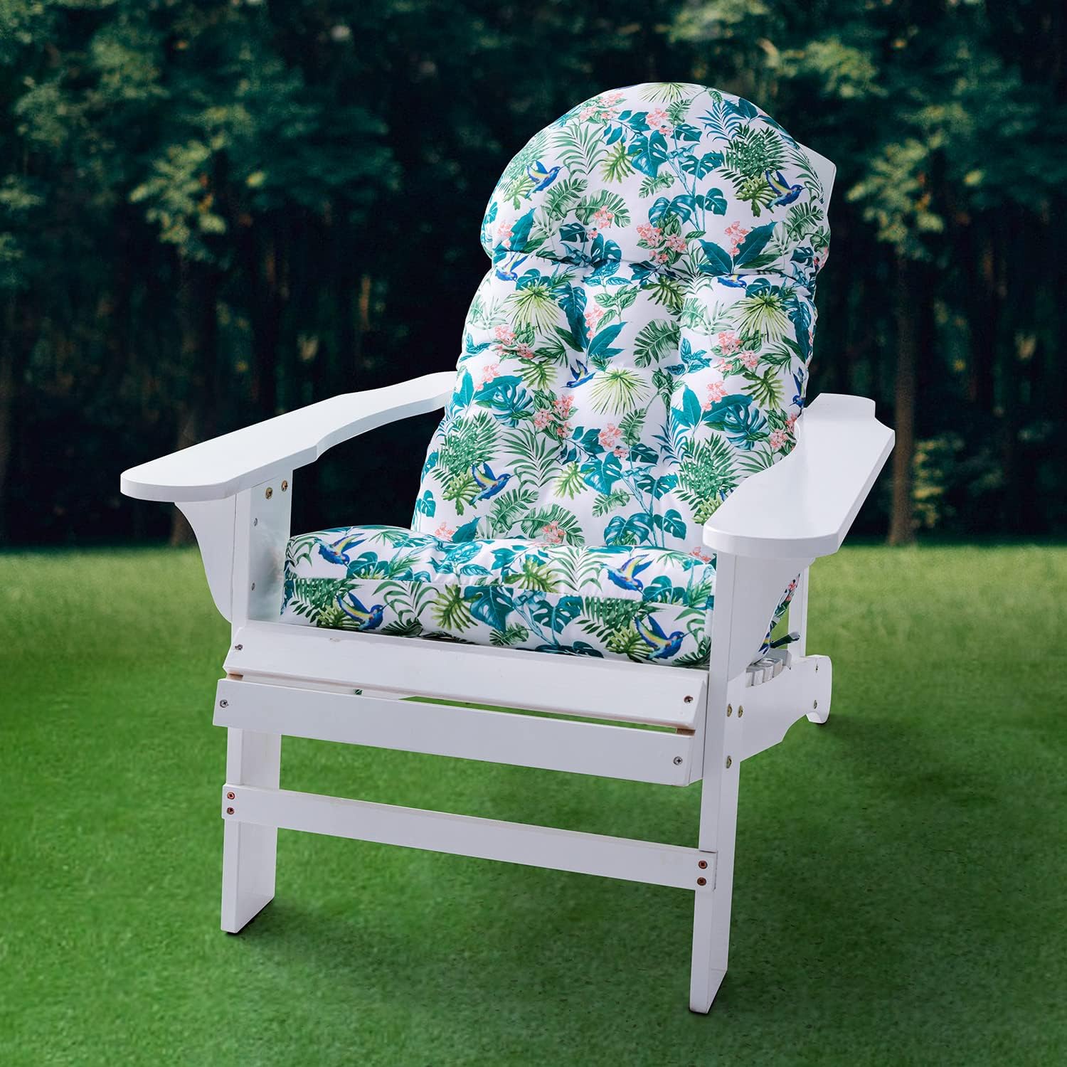 AUCT 13306 - $80 Enipate Tropical Print Adirondack Chair Cushions, Weathe