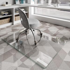 AUCT 14378mm - $137 Koonmi Glass Chair Mat for Carpet, 36"x48" Tempered Gla