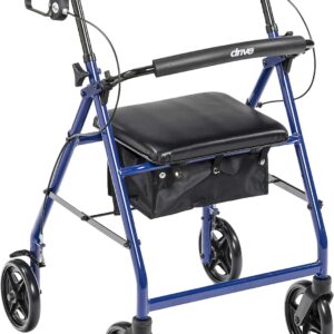 AUCT 12951 - $87 Drive Medical R728BL Foldable Rollator Walker with Seat,
