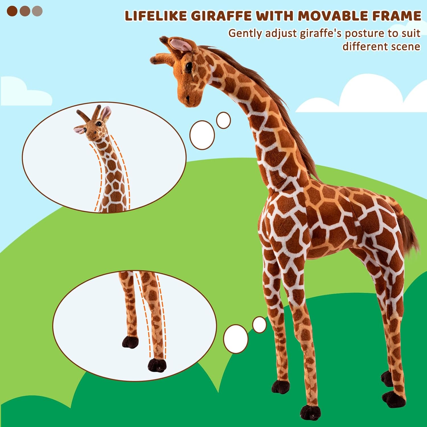 AUCT 13428 - $58 47" Large Giraffe Stuffed Animal Set, Giant Giraffe Plus - Image 4