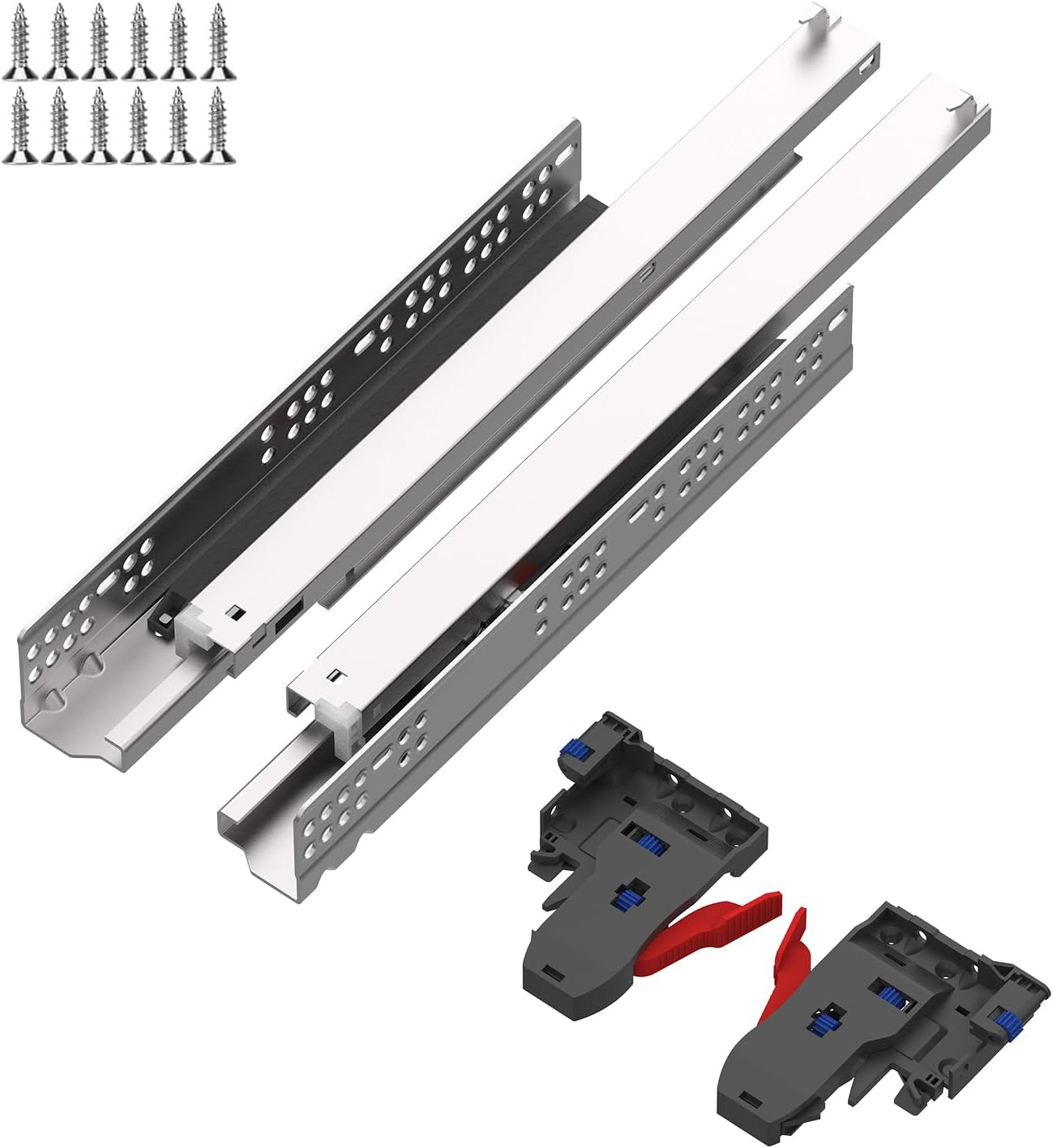 AUCT 15668 - 22 Inch 1 Pair Undermount Soft Close Drawer Slides Full Extension Drawer Glides Runners wi