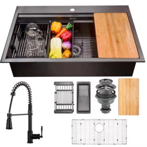 AUCT 14454 - $600 All-in-One Matte Black Finished Stainless Steel 33 in.