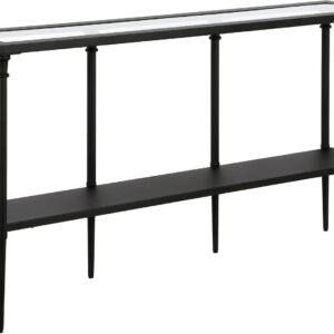 AUCT 17186 - $175 Nellie 55' Wide Rectangular Console Table with Metal Shelf in Blackened Bronze | Two-