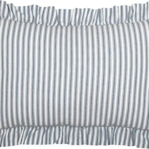 AUCT 15583 - VHC Brands Sawyer Mill Ticking Striped Cotton Farmhouse Pillow 22x14 Filled Bedding Access