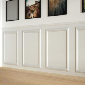 AUCT 16358 - NeatiEase 4 Set Peel and Stick Wall Molding Trim Kit, 16" x20" Premade Wainscoting Panels,